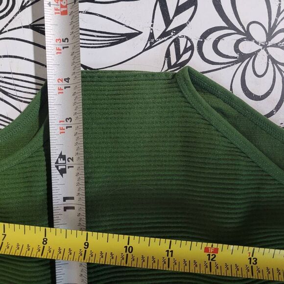 UNIIKSTUFF GREEN cutout ribbed bodysuit NWOT M/L stretchy - Picture 4 of 6